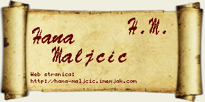 Hana Maljčić vizit kartica